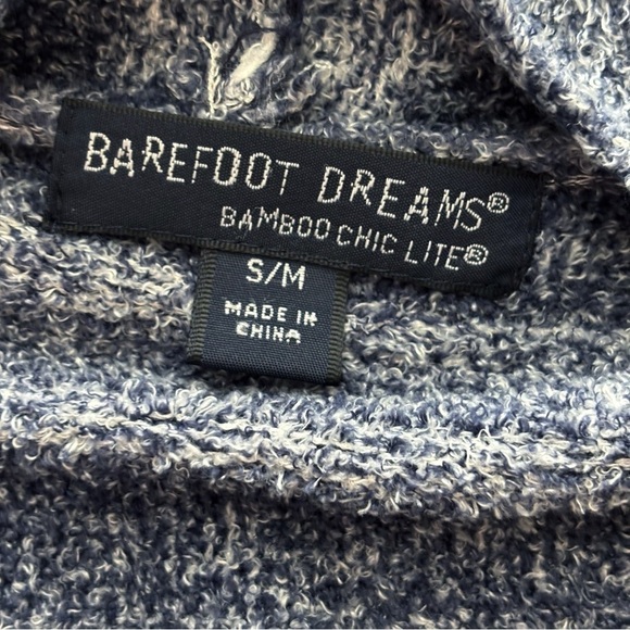 Barefoot Dreams Calypso Wrap Sweater Small Medium Bamboo Chic Lite Blue Stripe - Picture 5 of 8